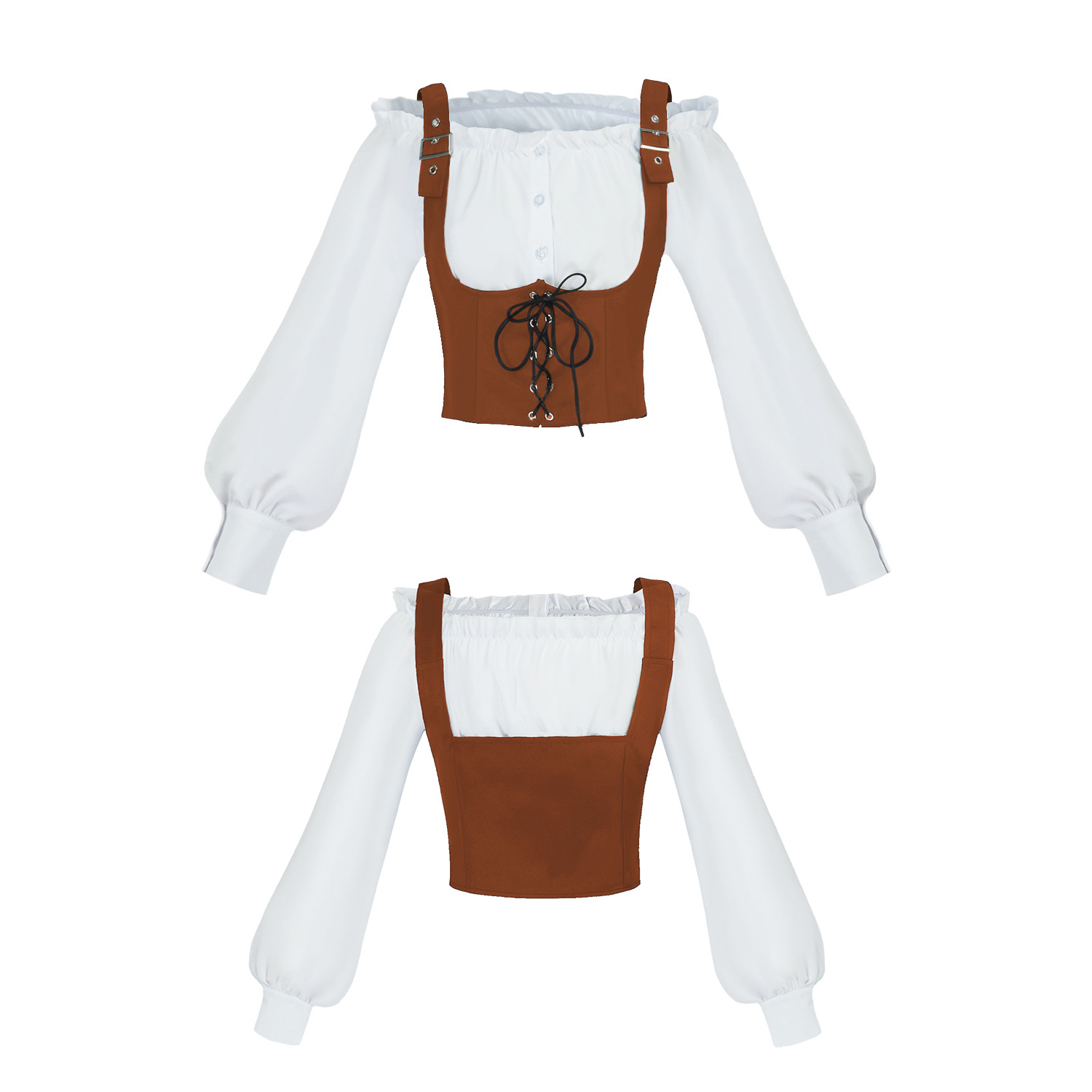 Blouses - Setelan Kostum Renaissance 2 Potong, Blus