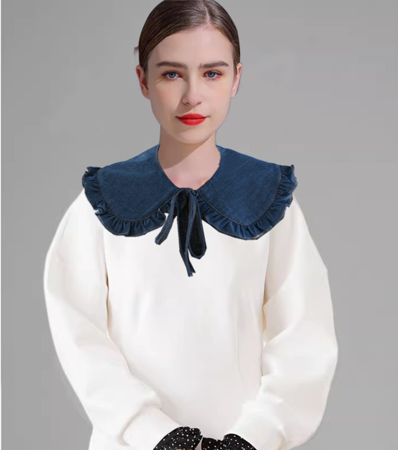 Blouses - Blus Rajut Wanita dengan Kerah Palsu