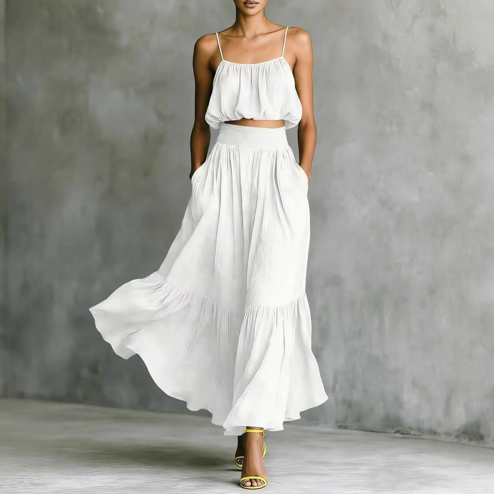 Setelan Wanita Musim Panas 2 P - Boho Summer Beach Maxi Dress ulasan dan harga