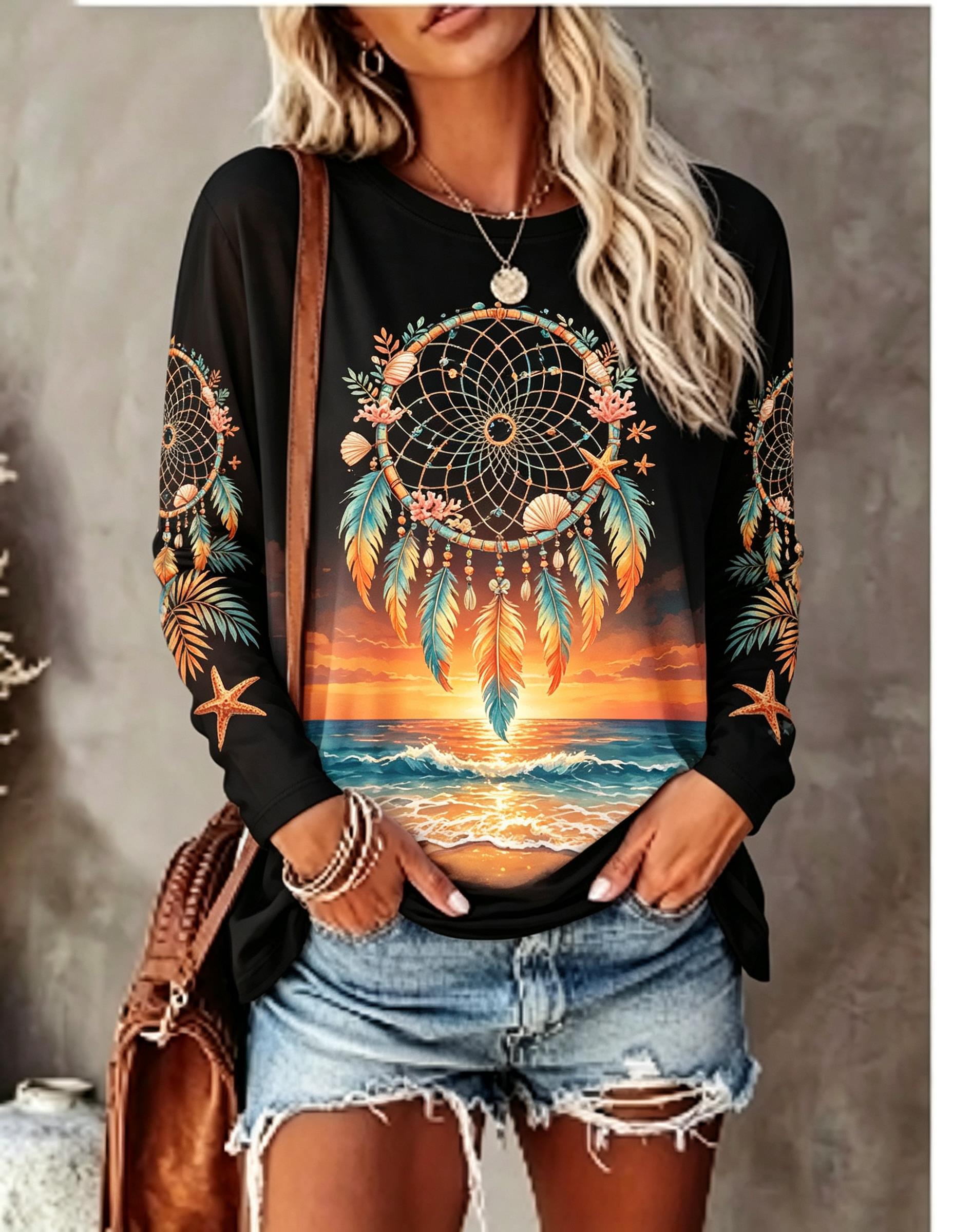 Kaos lengan panjang model kera - Blouses ulasan dan harga