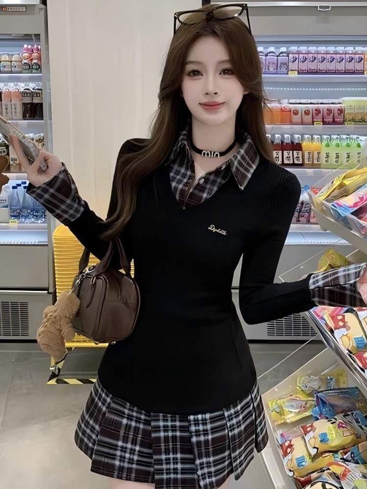 Gaun kemeja model A-line denga - Korean Style A Line Shirt Dress ulasan dan harga